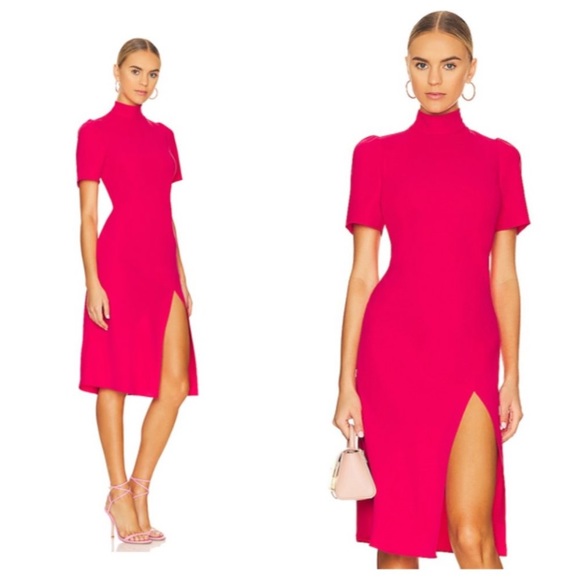 Amanda Uprichard Butler Dress Midi mock neck blue royal dress size small s - Picture 11 of 13